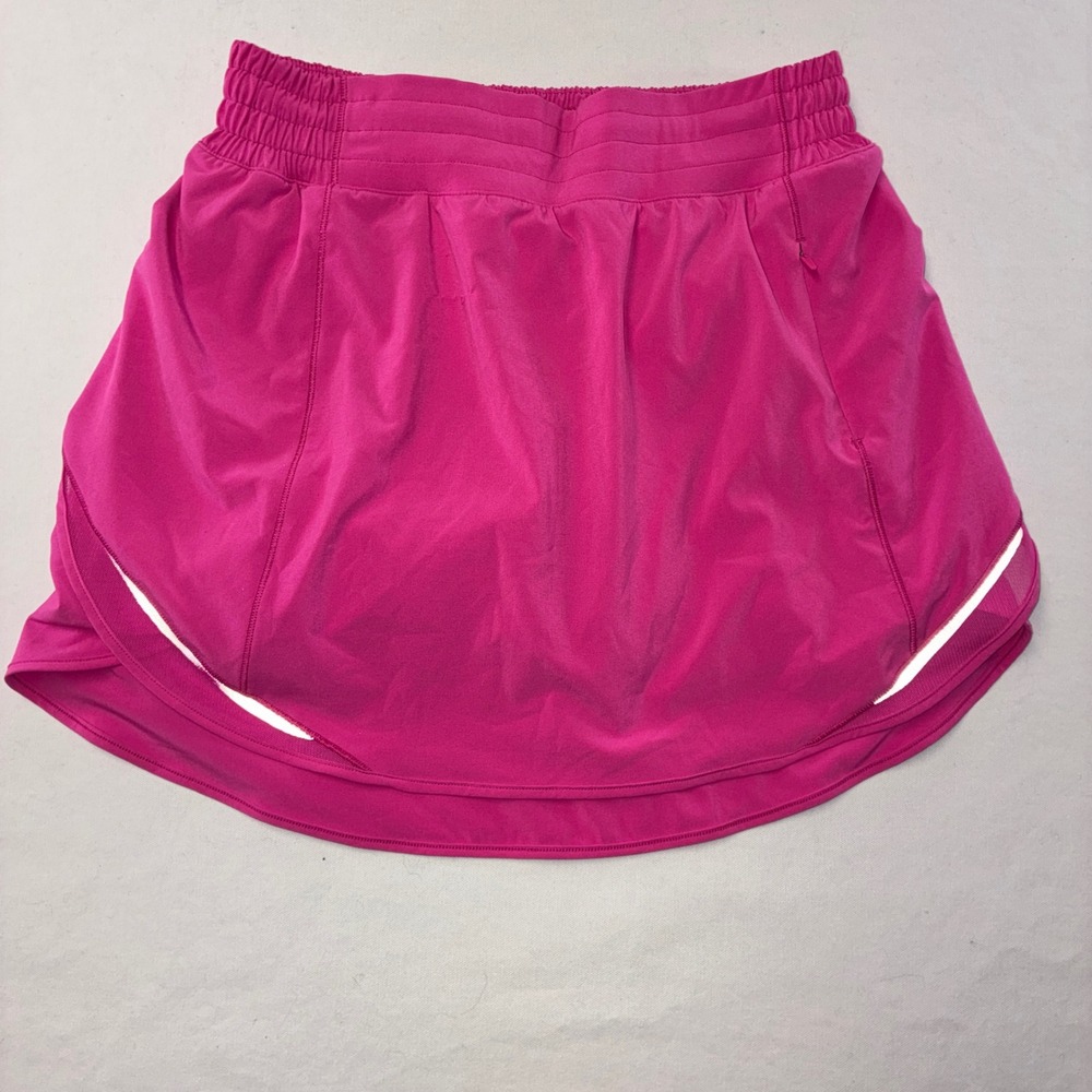 543 Athletic Lululemon Pace Rival Skirt 6 Pink Reflective Running Skort